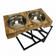 Goo-eez 3 in 1 Adjustable Height Mango Wood Feeder with Double Stainless Steel Bowls