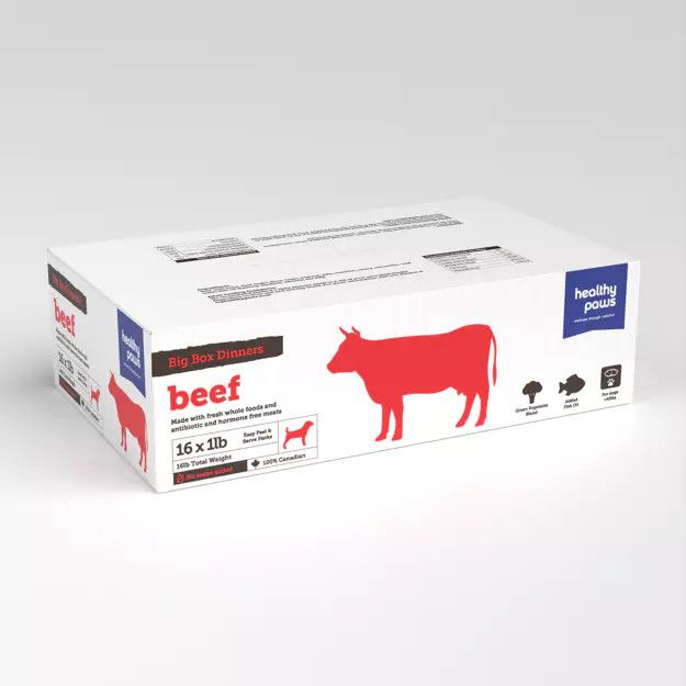 Healthy Paws Big Box Dinner Beef and Veg 16 x 1 Lb