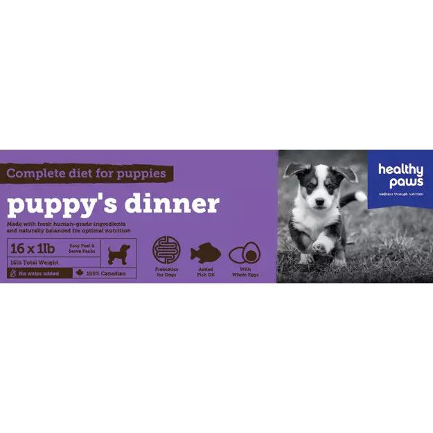 Healthy Paws Big Box Dinner Puppy Chicken and Veg 16 x 1 lb