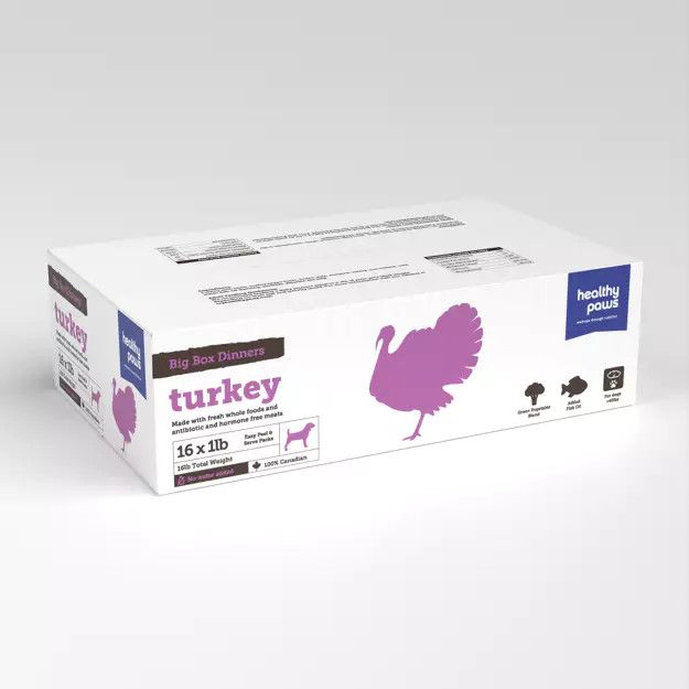 Healthy Paws Big Box Dinner Turkey and Veg 16 x 1 Lb