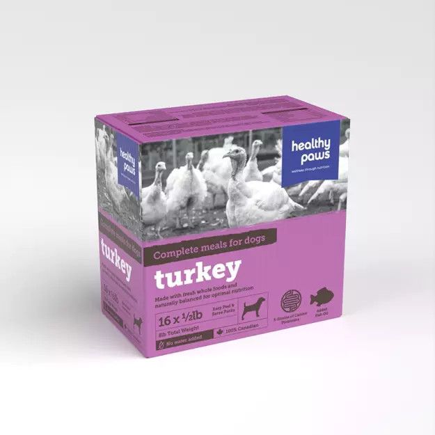 Healthy Paws Canine Complete Dinner Turkey 16 x 1/2lb