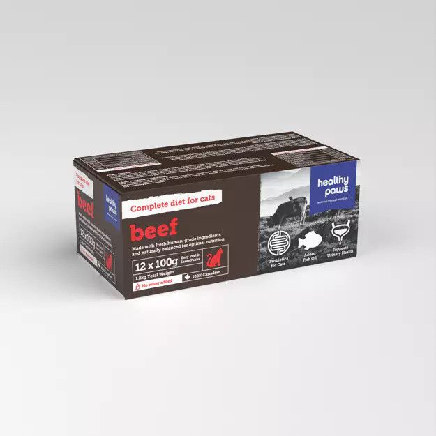 Healthy Paws Complete Cat Dinner Beef 12 x 100g