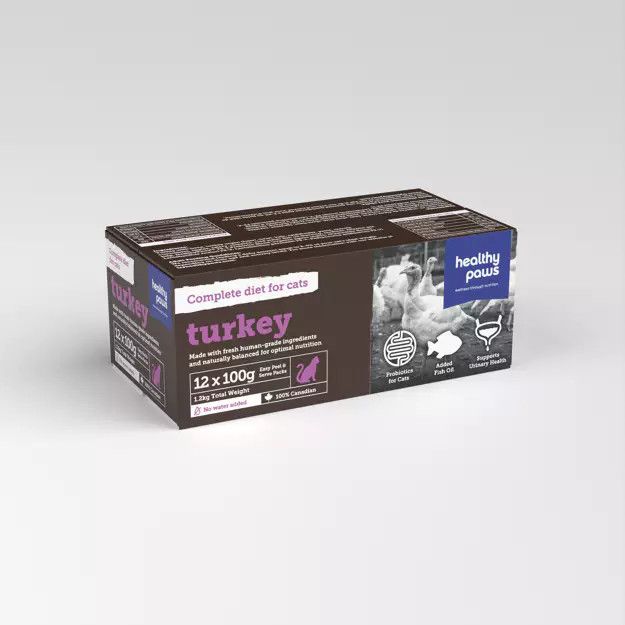 Healthy Paws Complete Cat Dinner Turkey 12 x 100g