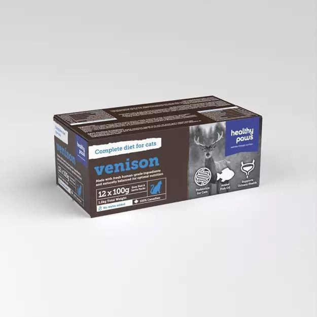 Healthy Paws Complete Cat Dinner Venison 12 x 100g