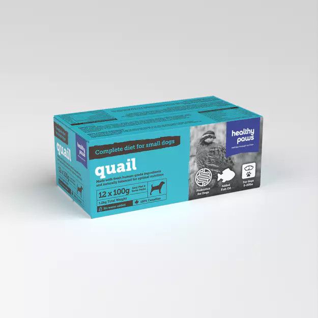Healthy Paws Complete Dinner Small Dog Quail 12 x 100g