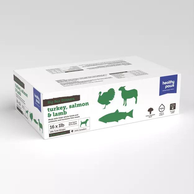 Healthy Paws Dinner Variety 6 Turkey 6 Salmon 4 Lamb  16lb