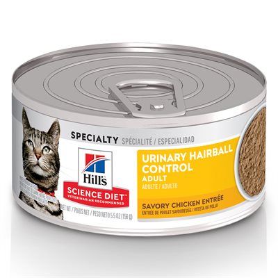 Hill&#39;s Science Diet Feline Adult Urinary &amp; Hairball Control Chicken Can 5.5Oz