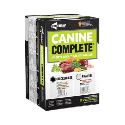 Iron Will Raw Canine Complete Chickenless Variety Pack 12 lb