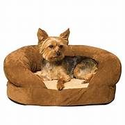 K&amp;H Ortho Bolster Sleeper Small Brown Velvet 20&quot;