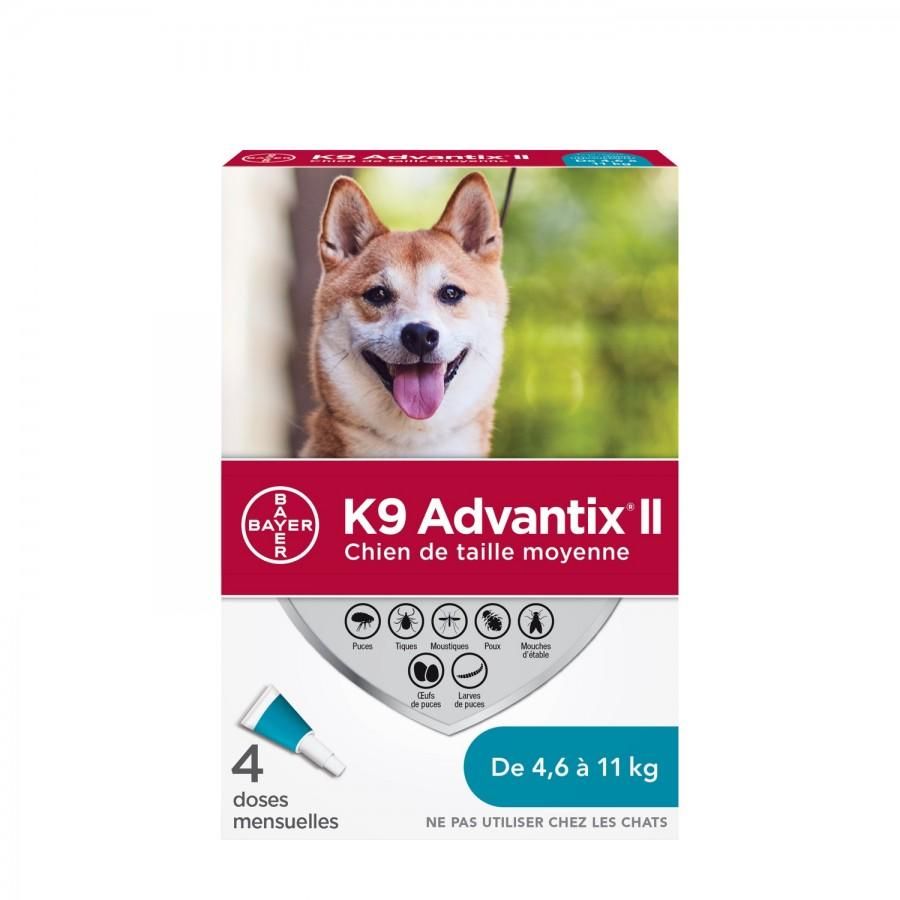K9 Advantix II Medium Dog Once-A-Month Topical Flea &amp; Tick Treatment 4.6 To 11 Kg 4 Dose
