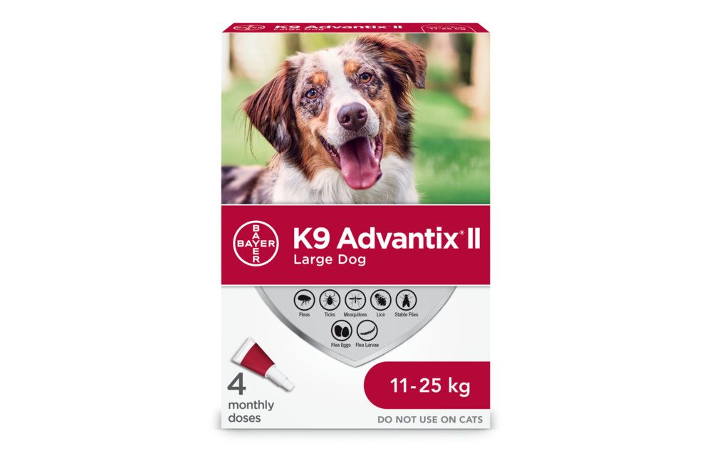 K9 Advantix II Large Dog Once-A-Month Topical Flea &amp; Tick Treatment 11 To 25 Kg 4 Dose