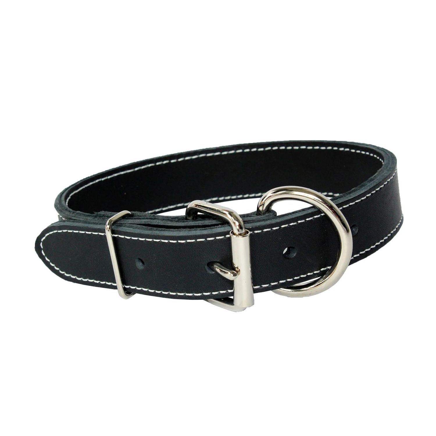 Lacets Double Leather Collar Black 1 1/4X26Inch