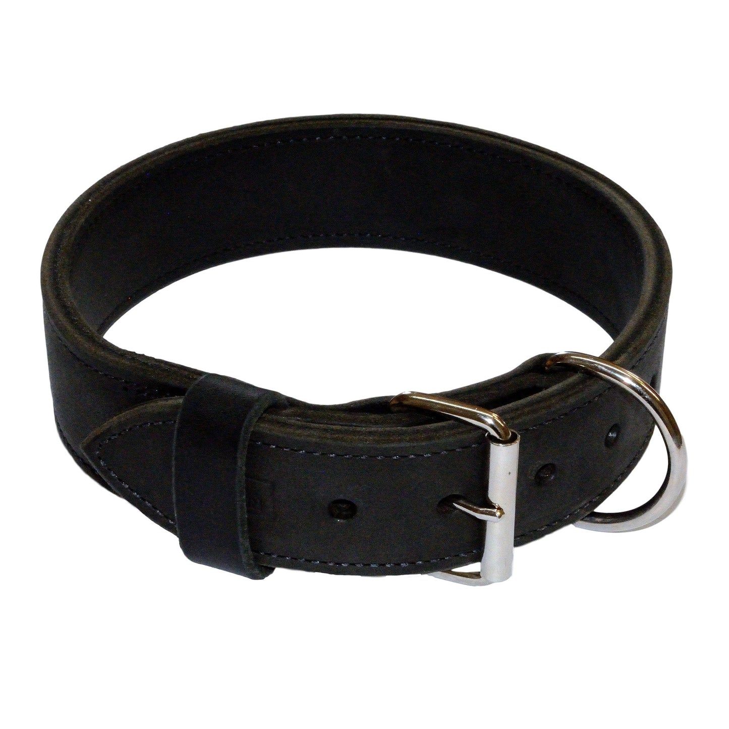 Lacets Double Leather Collar Black 1 1/4X28Inch