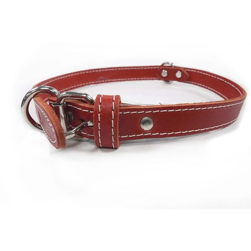 Lacets Leather Collar Brick Red 1/2X12Inch