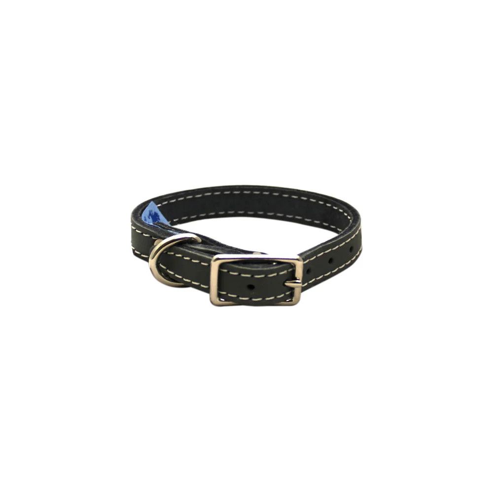 Lacets Leather Collar Black 1 1/4X24Inch