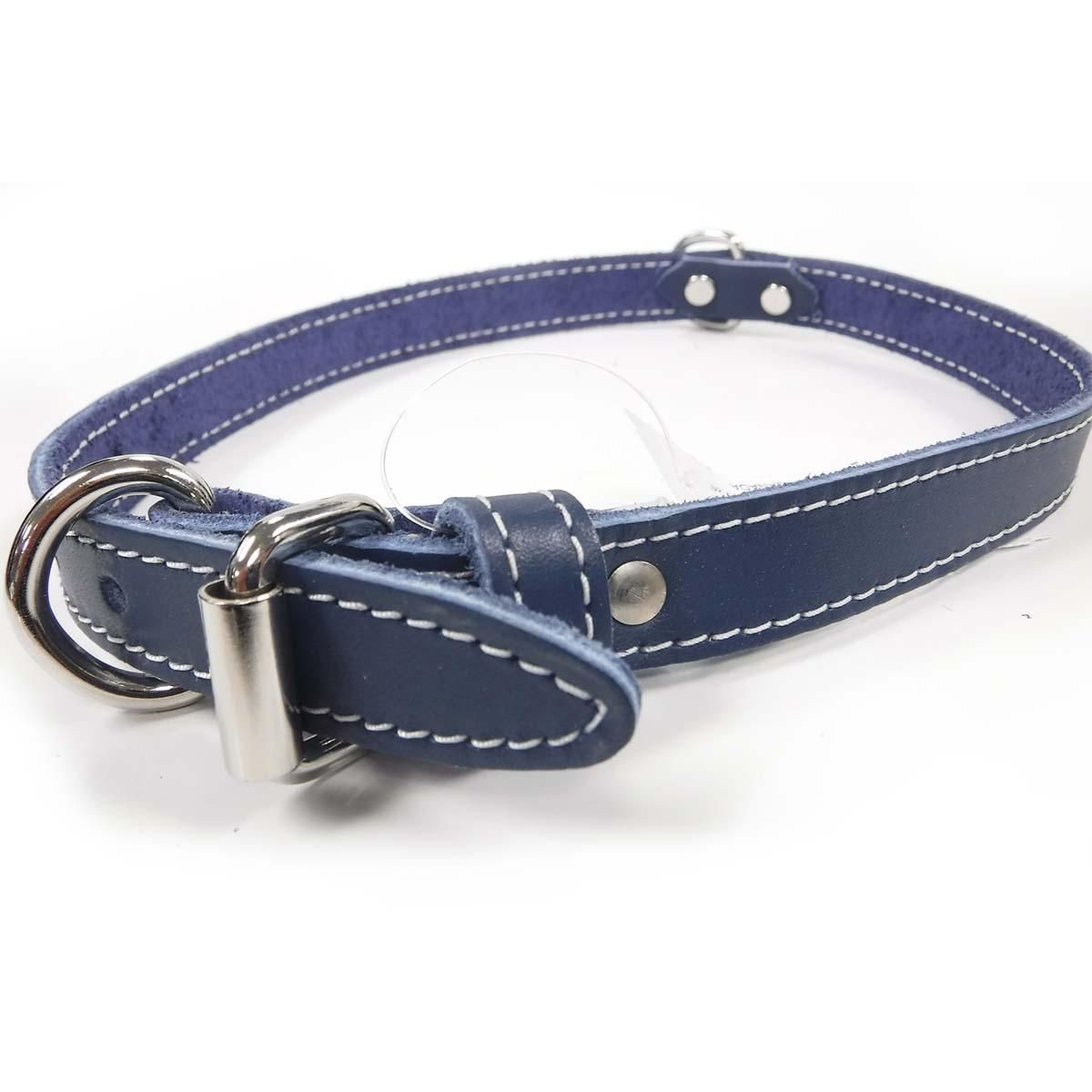 Lacets Leather Collar Blue 1/2X10Inch