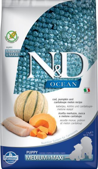 Farmina Ocean Cod Pumpkin &amp; Cantaloupe Puppy Med/Maxi Dog 2.5kg