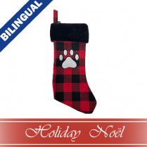 Spot Holiday Red/Black Plaid Pawprint Pet Stocking
