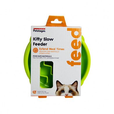 Outward Hound Petstages Kitty Slow Feeder Green for Cats
