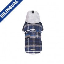 Canada Pooch The Shacket Blue Plaid Size 08