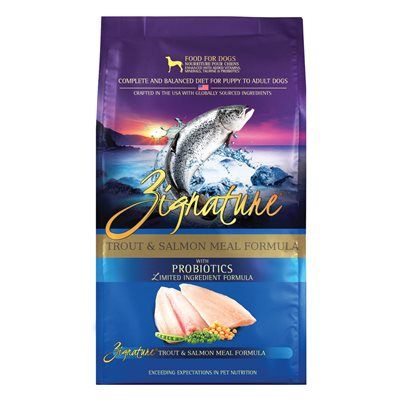 Zignature Limited Ingredient Grain Free Trout &amp; Salmon Meal Dog Food 4 LB