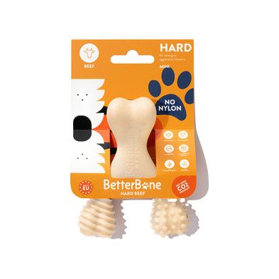BetterBone Hard Density Natural Beef Super Durable All-Natural Dog Chew for Strong &amp; Aggressive Chewers Mini