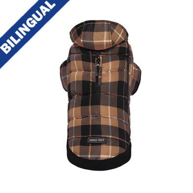 Canada Pooch Prism Puffer Brown Plaid Size 10
