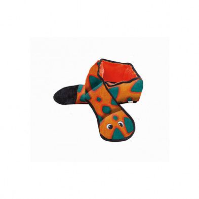 Outward Hound Invincibles Snake 6 Squeakers Red Dog Toy 38&quot;