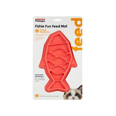 Outward Hound Petstages Fishie Fun Slow Feed Mat Pink for Cats