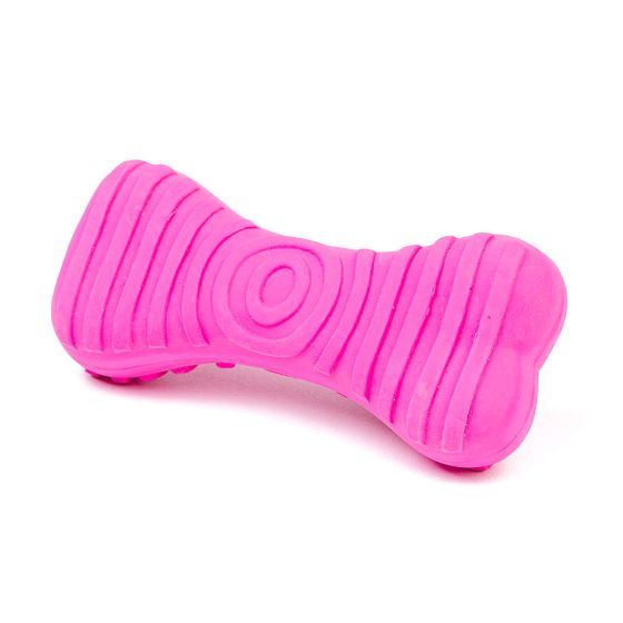 Bud&#39;Z Latex Bone Squeaker Purple Dog 4.3in 1pc