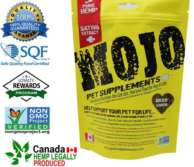 Mojo Pure Hemp with Sativa Extract - Beef Liver Bite 186g