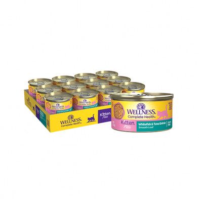 Wellness Complete Health Grain Free Kitten Whitefish &amp; Tuna Recipe Wet Kitten Food 3oz