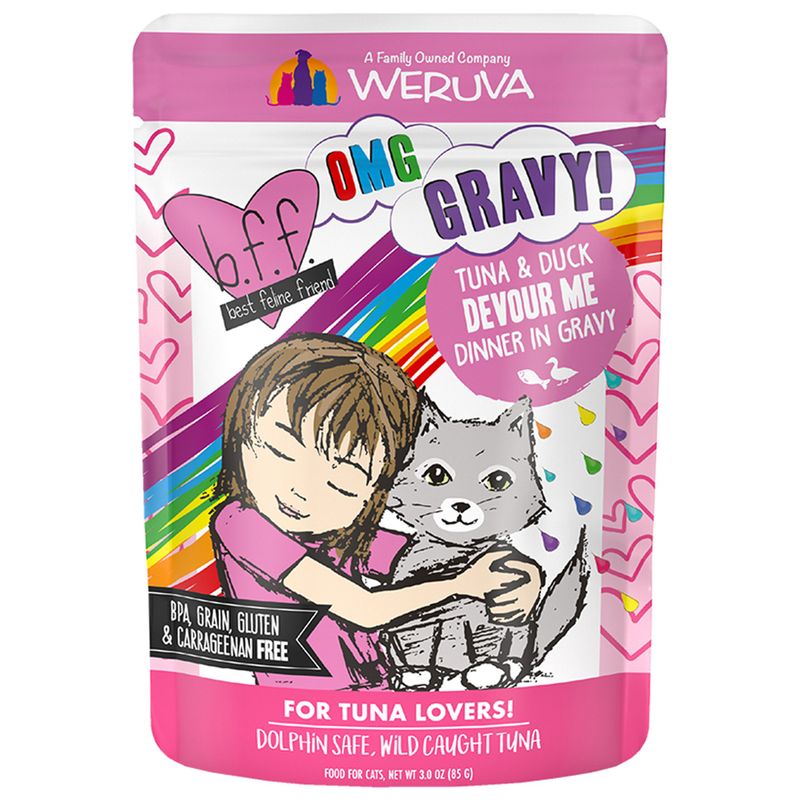 Weruva BFF OMG Tuna &amp; Duck Devour Me Dinner in Gravy Wet Cat Food 3oz