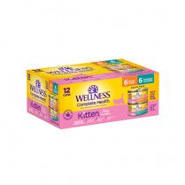 Wellness Complete Health GF Kitten Whitefish &amp; Tuna and Chicken Pate Recipe Variety Pack  12 x 3 oz