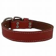 Lacets Leather Collar Red 3/4X16Inch