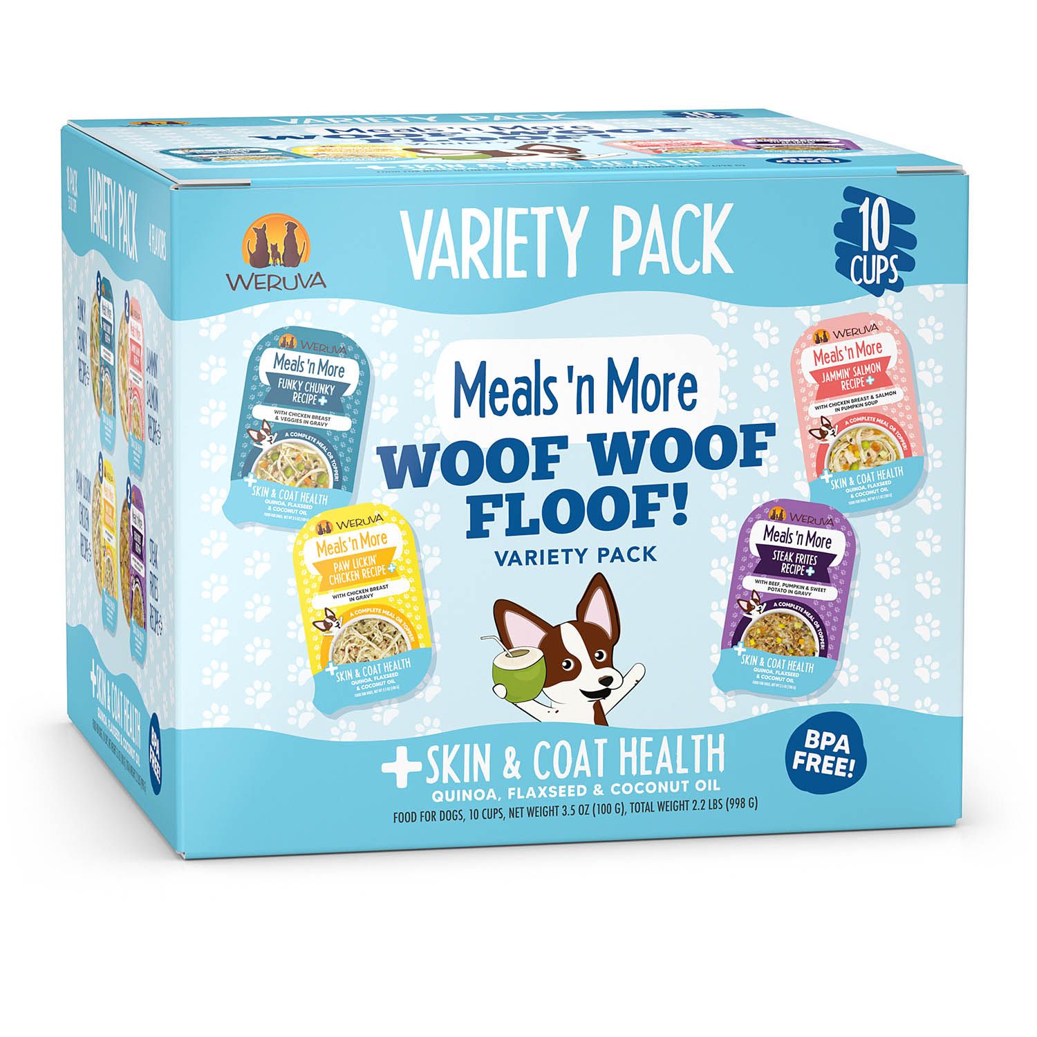 Weruva Meals n&#39; More Variety Pack Woof Floof Wet Dog Food 10 x 3.5oz
