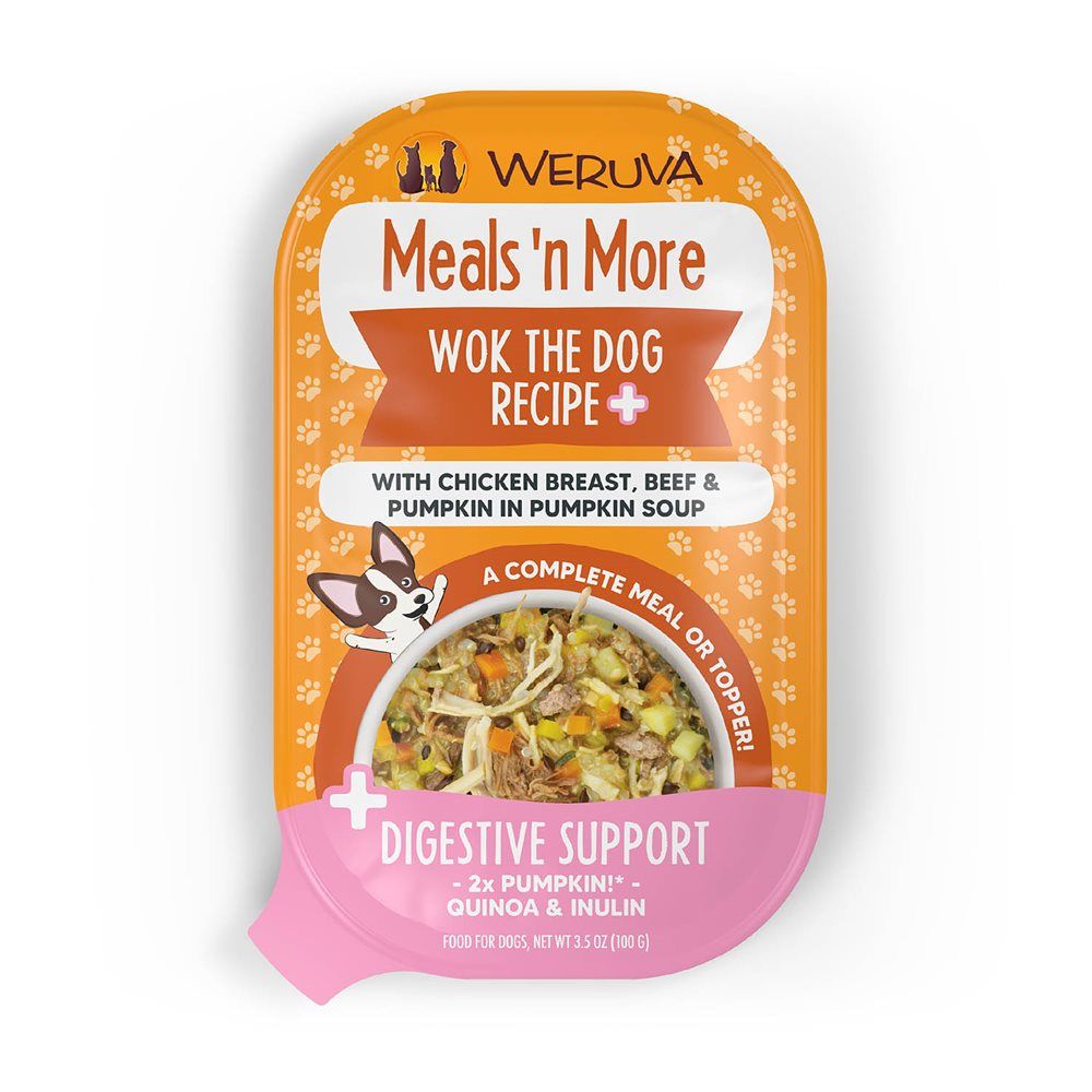 Weruva Meals n&#39; More Wok The Dog Recipe Plus with Chicken Breast, Beef &amp; Pumpkin in Pumpkin Soup Wet Dog Food 3.5oz