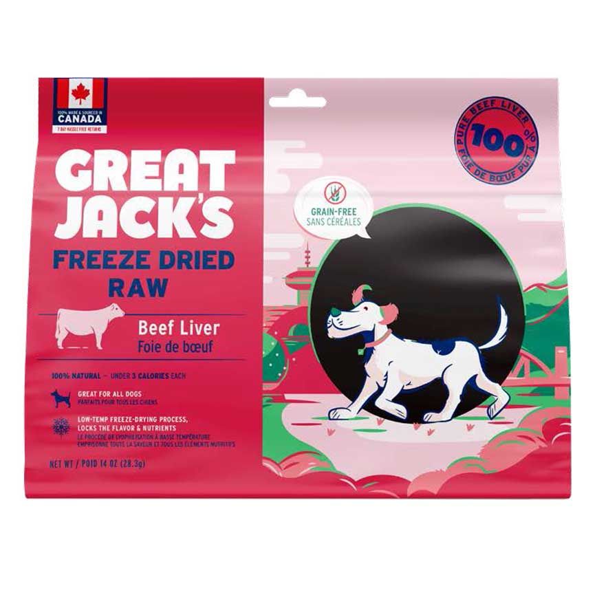 Great Jack&#39;s Freeze Dried Raw Beef Liver 198g