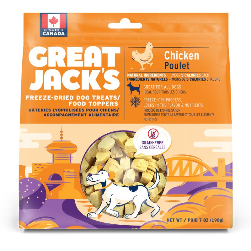 Great Jack's Freeze Dried Treat &amp; Food Topper Chicken 198g