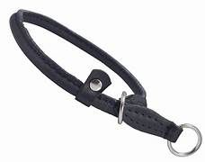 Lacets Rolled Leather Choke Collar Black 1X28Inch