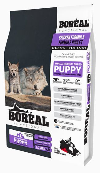 Boreal - Functional Small and Medium Breed Puppy Food - Chicken Formula, Size: 2.26 kg