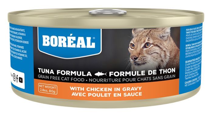 Boreal - Tuna with Chicken in Gravy - Grain Free Cat Food, Size: 80 g
