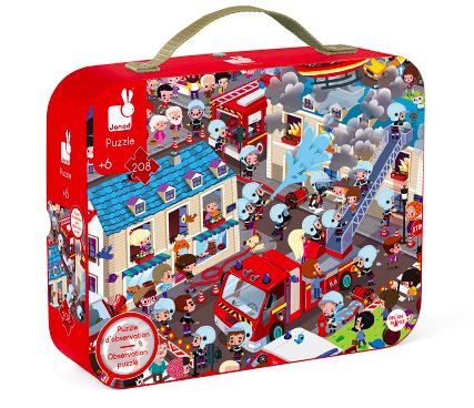Puzzle d'observation rond " Pompiers " 208 pcs - Janod