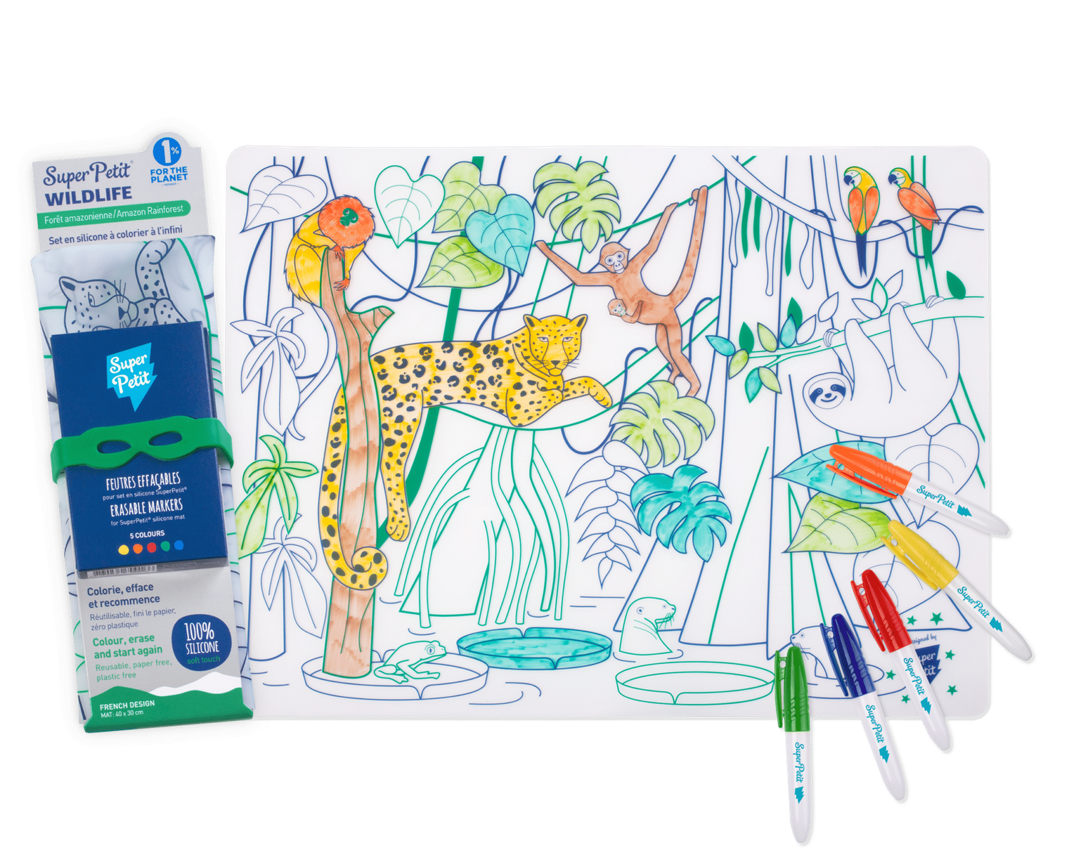 Set de table à colorier " Amazonie wildlife" - Super Petit