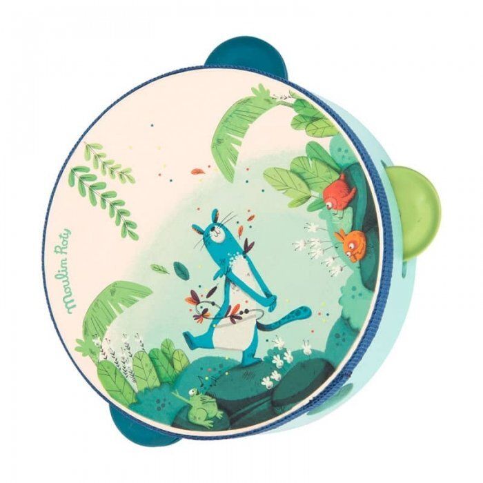 Tambourin bleu Zimba "Dans la jungle" -  Moulin Roty