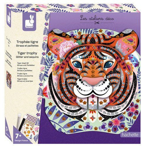 Trophée tigre strass et paillettes - Janod