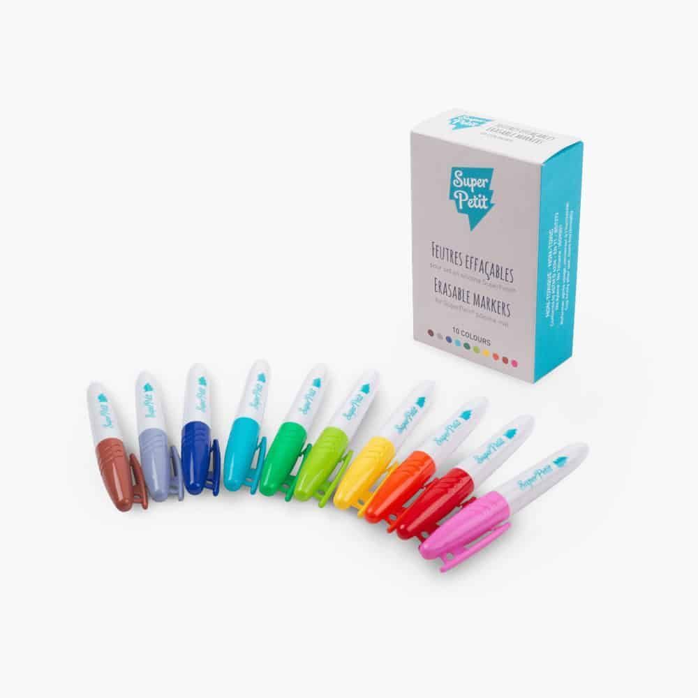 Boîte de 10 feutres effaçables pour silicone - Super Petit