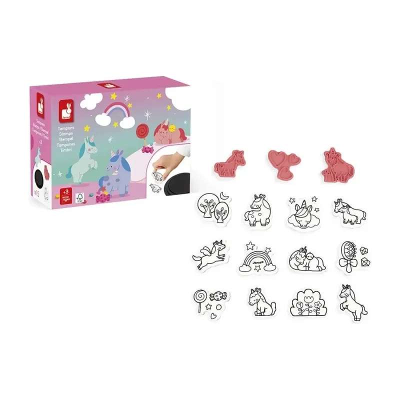 Licorne stampinoo - 15 tampons - Janod