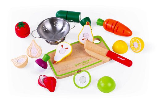 Maxi Set " Fruits et Légumes à Découper " en bois -  Janod
