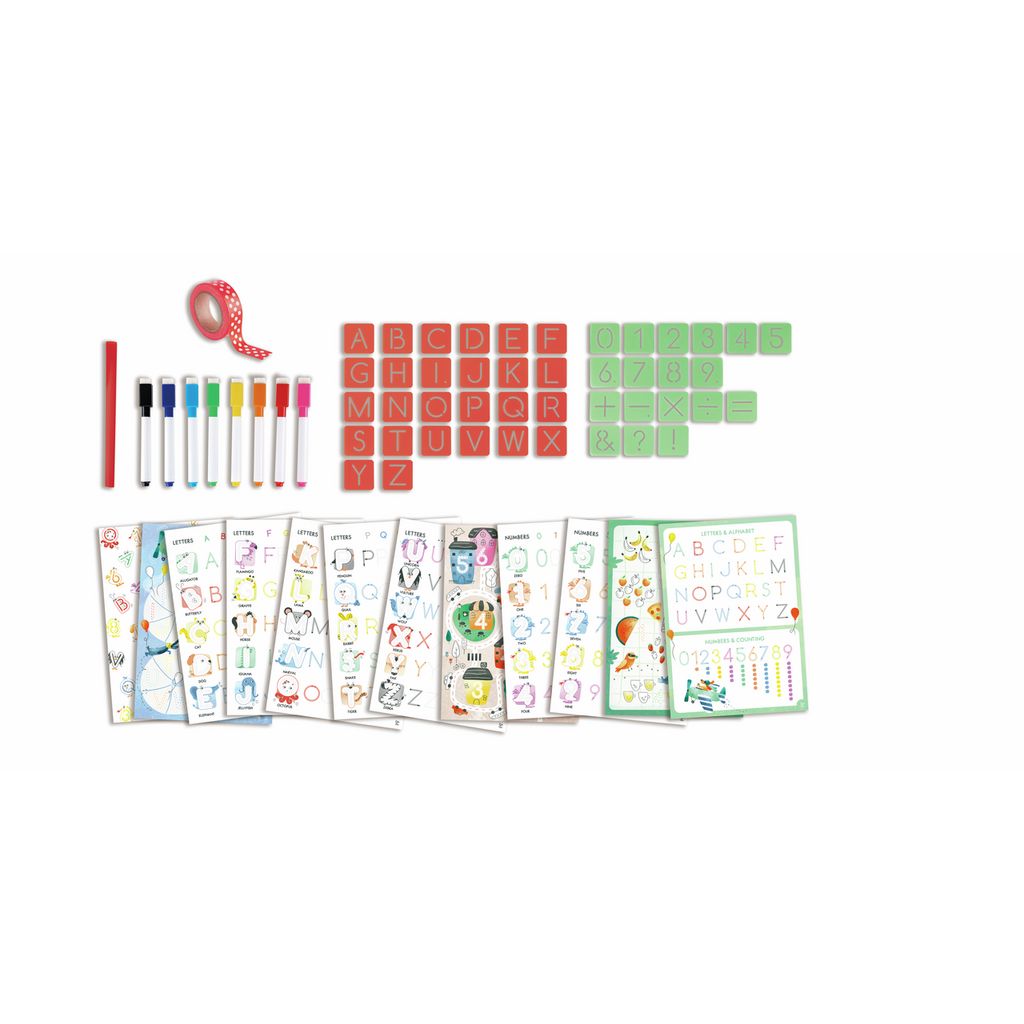 Coffret artistique : alphabet et chiffres à tracer